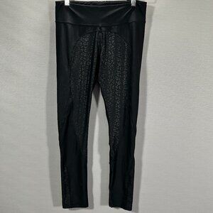 Betsey Johnson Compression Pants Womens Medium Black Animal Print Reflective Run